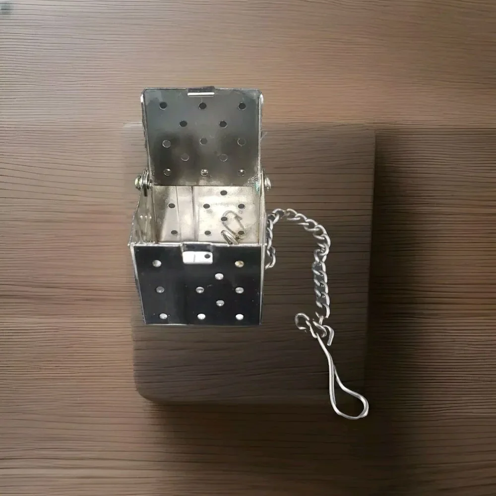 Vintage Tea Infuser Square Cube Strainer Ball with Chain Stainless Steel